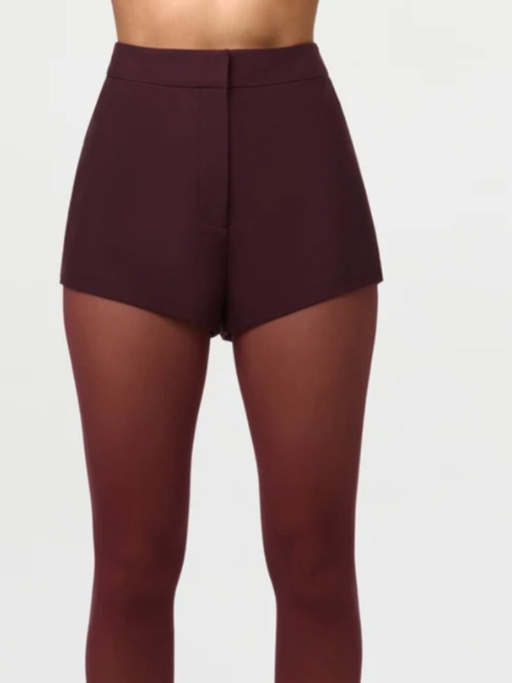 Naked Wardrobe High Waist Suited Shorts Dark Plum Casual Womens Size S NWT